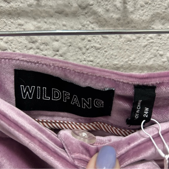 WILDFANG The Empower Velvet Slim Crop Pants in Mauve NWT 24W - Picture 5 of 7